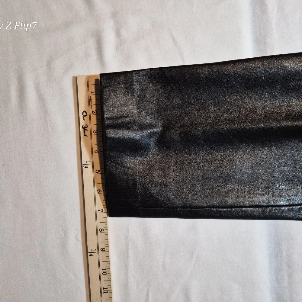 Dana Buchman 100% Lambskin Leather Pants - Black - Size 14 Petite - Picture 10 of 10